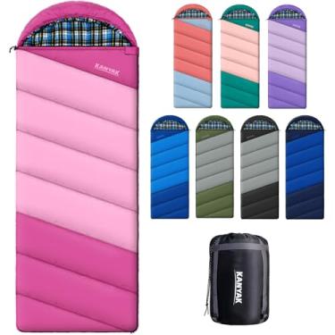 Imagem de Sacos de dormir para adultos, adolescentes, clima frio e quente, 3-4 estações, saco de dormir com forro de flanela de algodão, equipamento essencial de acampamento leve e compacto, caminhadas