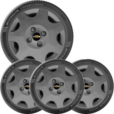 Imagem de 4X Calota Gm Corsa Celta Classic Aro 13 Grafite Emblem 118Cb