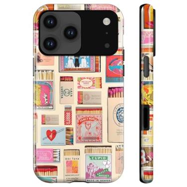 Imagem de ZHUXUXITT Capa compatível com iPhone YU Plus, colagem vintage matchbox menina mulheres menino homens, resistente a arranhões