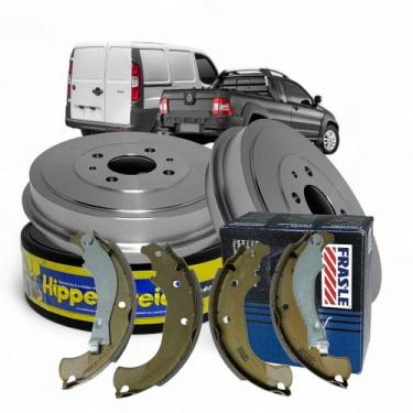 Imagem de Kit Tambor Sapata Freio Traseiro Strada Doblo com abs 2013 - HIPPER FR