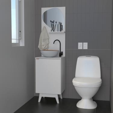 Imagem de Gabinete para Banheiro com Espelho 1 Porta BN3684 Tecno mobili - Branco