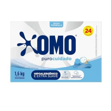 Imagem de Sabão Em Pó Omo Puro Cuidado, Detergente em Pó Hipoalergênico, Extra Suave, Nova Fórmula, 1,6 kg, para Peles Delicadas