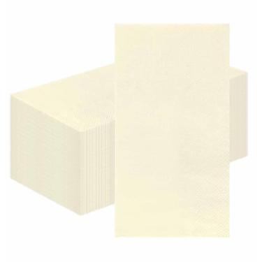 Imagem de HEIPINIUYE 50 guardanapos de marfim guardanapos descartáveis para convidados, guardanapos de bebidas, toalhas de mão de papel para banheiro, casamento, aniversário, chá de bebê, festa, guardanapo de