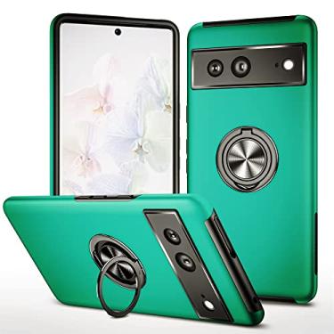 Imagem de SORAKA Capa para Google Pixel 8 com suporte de anel invisível e placa de metal para montagem magnética em carro Capa rígida para PC Capa Google Pixel 8 Capa resistente de nível militar