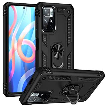 Imagem de SORAKA Capa para Xiaomi Poco M4 Pro 5G com suporte para anel Capa Slim Fit de TPU macio Capa Redmi Note 11 5G com placa de metal para suporte magnético de telefone para carro