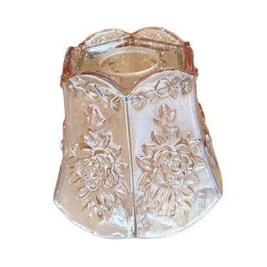 Imagem de FashionCha Pequeno abajur de vidro para pendurar, capa decorativa para abajur, luminária pendente para restaurante, Âmbar