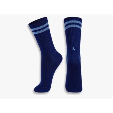Imagem de Meia Cano Longo Lupo Com Listra Esporte Academia 03292-009, Azul, 45-4