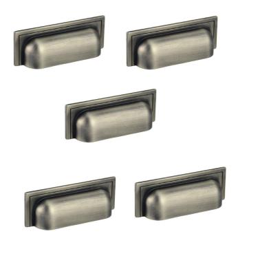 Imagem de Kit 5 Puxador Plymouth Zen Niquel Velho Concha 80Mm