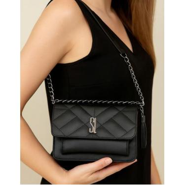 Imagem de Bolsa Feminina Le Boy Bordada Luxuosa material ecológico Corrente Tran