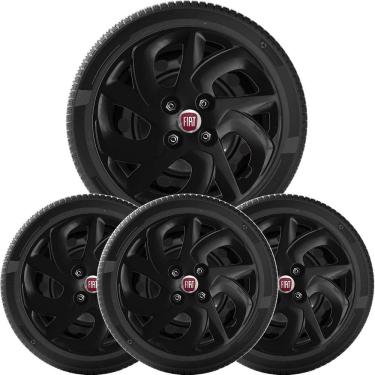 Imagem de 4X Calota Fiat Palio Uno Siena Aro 14 Preto 231Cb