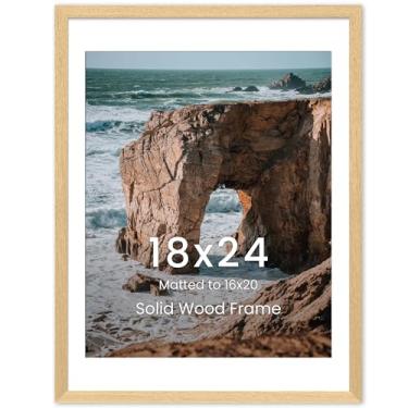 Imagem de Moldura de 45,7 x 61 cm, moldura de madeira maciça de freixo da Manchúria 45,7 x 61 cm, moldura de ângulo reto 45,7 x 61 cm, moldura fosca de 46 x 20, moldura de vidro temperado HD, 1 peça