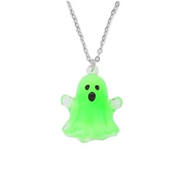 Imagem de Colar fantasma de Halloween brilha no escuro, adequado para presentes de Natal masculinos e femininos