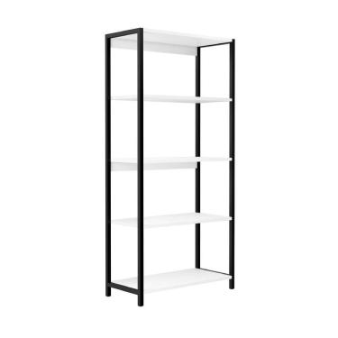 Imagem de Estante Prateleira Industrial Ferro E Mdf 5 Níveis Branca