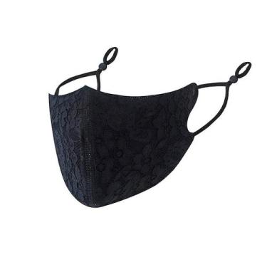 Imagem de 5pcs adulto feminino lavável flor de renda ajustável máscara facial re