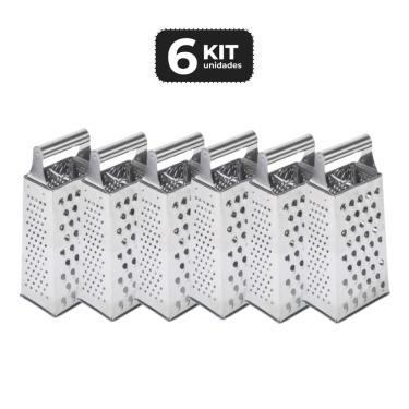 Imagem de KIT 6 RALADOR INOX 4 FACES 7"