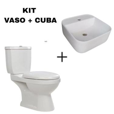 Imagem de Kit Vaso Sanitário Basic + Cuba Cerâmica Apoio 40x40 cm - Smart Norte