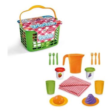 Imagem de Cesta de Pique-Nique Infantil Com 16 Acessórios Para Brincar - Usual