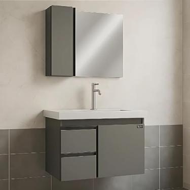 Imagem de Conjunto Gabinete Banheiro 58cm com Cuba Espelheira Armário (Opera/Cobalto)