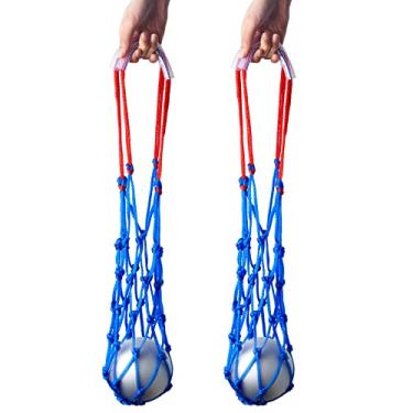Imagem de 2 Pieces Shot Put Carrier Track and Field Equipment Net Shotput Bags for 8 lb Shot Put Ball Training Carry (Red and Blue)_AB