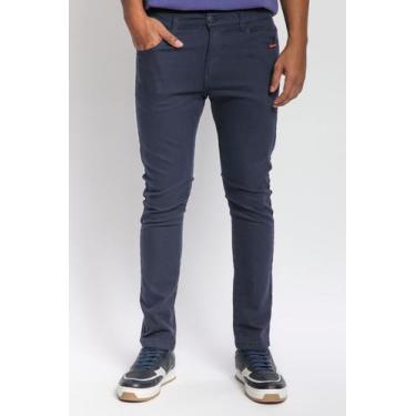 Imagem de Calça Sarja Masculina Skinny Básica Five Polo Wear Azul Escuro, Azul e