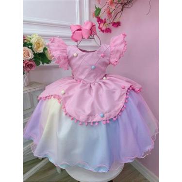 Imagem de Vestido Colorido Festas Circo e Chuva de Amor para Crianças - Fabuloso