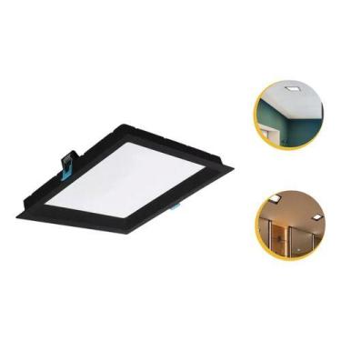 Imagem de Kit 3 Painel Embutir Quadrado Recuado Led 12w Bco Ou Pto - Embu Led, 1