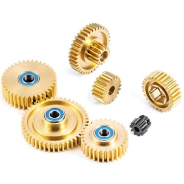 Imagem de Transmission Gearbox Gears Set for Tamiya Tractor Trailer 1/14 RC Car Replacement Upgrade Parts