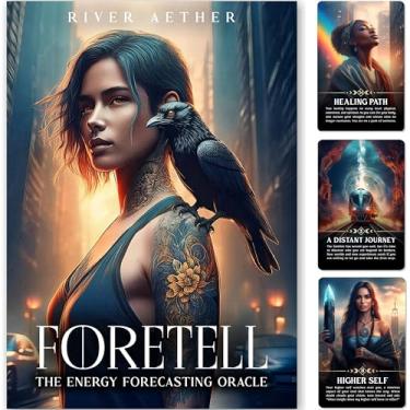 Imagem de Foretell: The Energy Forecasting Oracle by River Aether - A Modern Tarot Alternative for Psychic Clarity - 78 Oracle Cards with Keywords and Meanings on Them for Beginners to Advanced Readers
