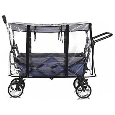 Imagem de Capa de chuva para carro dobrável de pressão, acessórios para carrinho de carro com dossel, capa de chuva transparente dobrável para crianças, jardim ao ar livre, vagão de praia, fato transpa