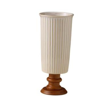 Imagem de IEUDNS Vaso de flores Vaso de porcelana para flores Luminária de mesa Luxo Exclusivo Jarra Suporte de para lareira de casamento Sala de estar Escritório, Linhas Verticais