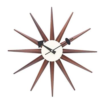Imagem de Relógio de parede relógios de parede relógio moderno meados do século design retro de madeira decorativo moderno relógio de parede silencioso para casa cozinha sala de estar relógios de parede de