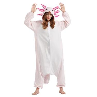 Imagem de Pijamas DELEY Axolotl Unissex para Adultos Rosa Cosplay