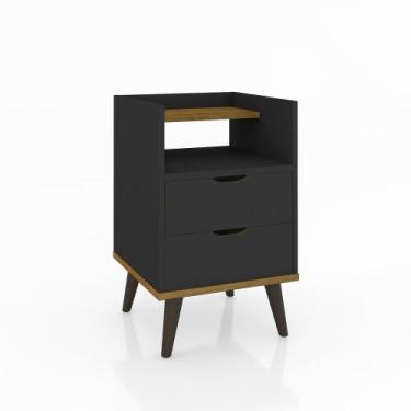 Imagem de Mesa De Cabeceira Decor Com Duas Gavetas Um Nicho E Pés Palitos - ViaN