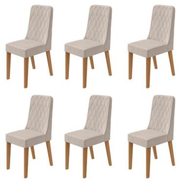 Imagem de Kit com 6 Cadeiras para Sala de Jantar Estofadas Luar - Móveis Lopas