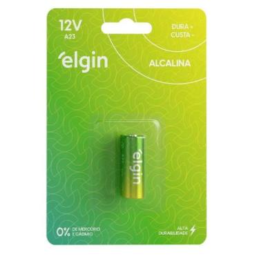Imagem de 1 pilha alcalina a23 mini 12v elgin bateria controle portão