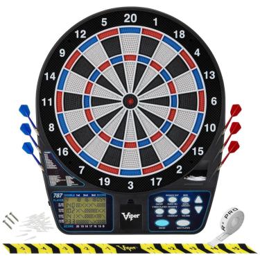 Imagem de Jogo De Dardos Eletrônico, Ultrafino para Maior Área de Pontuação, Furos de Segmento com Trava para Menos Rebatidas,16 jogadores.Viper