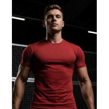 Imagem de Camiseta Térmica Academia Dry Fit, Poliamida Uv - Fyne Fit, Vermelho, 
