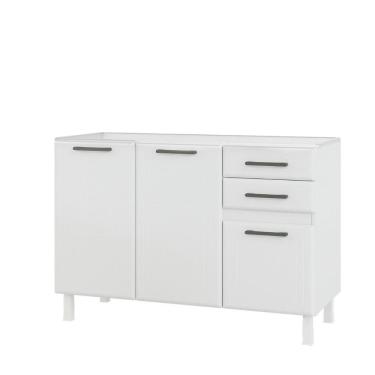 Imagem de Balcao de Pia em Aco 3 Portas 2 Gavetas 120cm sem Pia Liz Telasul