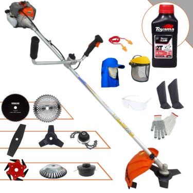 Imagem de Roçadeira Vulcan VR330P À Gasolina 33cc 1,2HP Alta Rotação Com Guidão Anti-Vibração Carretel de Nylon + Kit 7 Opções de Cortes + EPI + ÓLEO TOYAMA 2T
