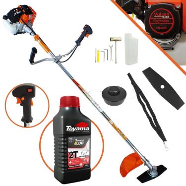 Imagem de Roçadeira Vulcan VR430-S À Gasolina 43cc 1,7HP Motor 2 Tempos Alta Rotação e Performance Com Carretel de Nylon + Faca 2 Pontas + ÓLEO TOYAMA FG50