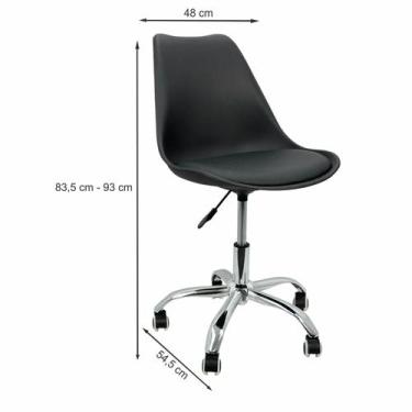 Imagem de Kit 2 Cadeiras Leda Office Luisa Saarinen Estofada Base Giratória Crom