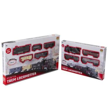 Imagem de Kit Trem Locomotiva 9 Peças Colecionáveis Brinquedo Infantil - DM Toys