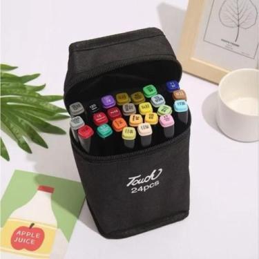 Imagem de Caneta Marcadora 48.60.80.120 peças De Ponta Dupla Conjunto De Canetin