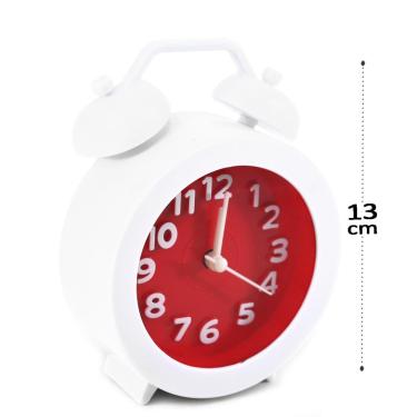 Imagem de Relógio Analógico de Mesa 13cm Despertador Color - Tudo em Caixa