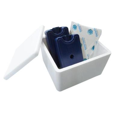 Imagem de Kit Caixa Isopor 1,5L Litro e 2 Gelo Rígido 200ml e 1 Gelo Flexível 12