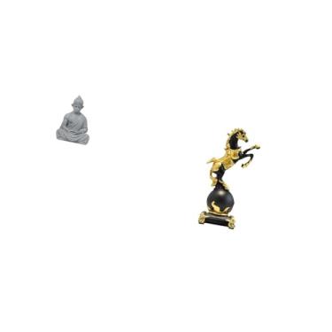 Imagem de Fenteer Estátua de Macaco Buda, Figura, Escultura de Sol Wukong, Miniatura Colecionável, Cavalo, Ornamento de Mesa Moderno, Peça Central de Animal para Sala D