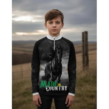 Imagem de Camisa Infantil Cavalo Cavalgada Rural Proteção Solar Uv50+ - Vaquejad