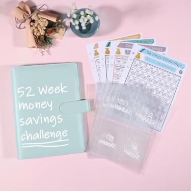 Imagem de Fichário de desafio de economia de dinheiro de 52 semanas inclui $2600, $5200, $10.000 e rastreadores de economia DIY, fichário A5 de 6 anéis com 13 folhas de envelopes de enchimento de dinheiro