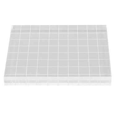 Imagem de Bloco de carimbos de acrílico transparente, bloco de carimbos DIY transparente para cartões, cadernos, diário, adequado para estampagem em pranchetas, carimbos e bricolage
