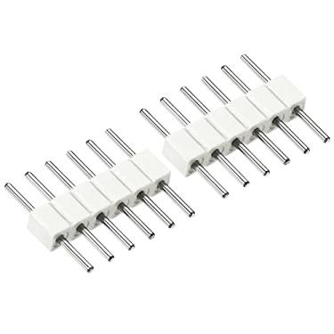 Imagem de Conector de fita LED de 6 pinos para 6 pinos, 10 peças de cabo de extensão de barra de luz sem solda, barra de luz, peças de projeto de luz DIY, branco (passo de 2 mm)